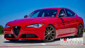 Alfa Romeo Giulia Mirror Covers - Carbon Fiber - Full Replacements - Alfa Romeo Theme